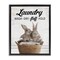 Stupell Industries Bunnies & Laundry Basket Floating Frame Design by Lettered and Lined